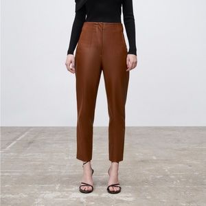 Zara Faux Leather High Waisted Pants